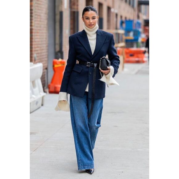 Dior Vintage Navy Pinstriped Wool Dinner Jacket Blazer Classic Tailoring Staple - Picture 7 of 16